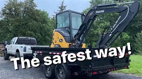 dump trailer to haul mini excavator|how to load mini excavators.